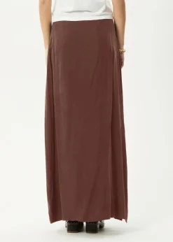 Skirts<Afends Grace  - Cupro Maxi Skirt Hazelnut