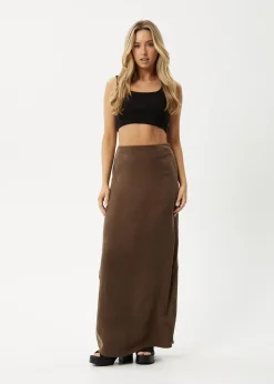Skirts<Afends Grace  - Cupro Maxi Skirt Coffee