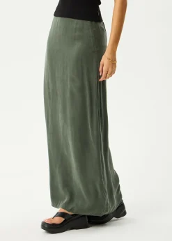 Skirts<Afends Grace  - Cupro Maxi Skirt Deep Green