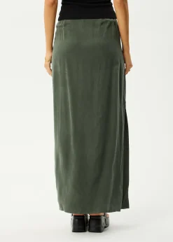 Skirts<Afends Grace  - Cupro Maxi Skirt Deep Green