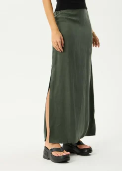 Skirts<Afends Grace  - Cupro Maxi Skirt Deep Green