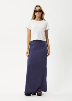 Skirts<Afends Grace  - Cupro Maxi Skirt Navy