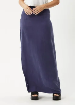 Skirts<Afends Grace  - Cupro Maxi Skirt Navy
