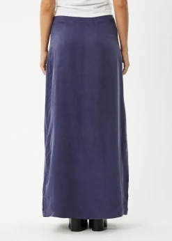Skirts<Afends Grace  - Cupro Maxi Skirt Navy