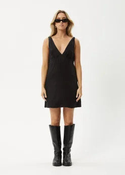 Dresses<Afends Grace  - Cupro Mini Dress Black