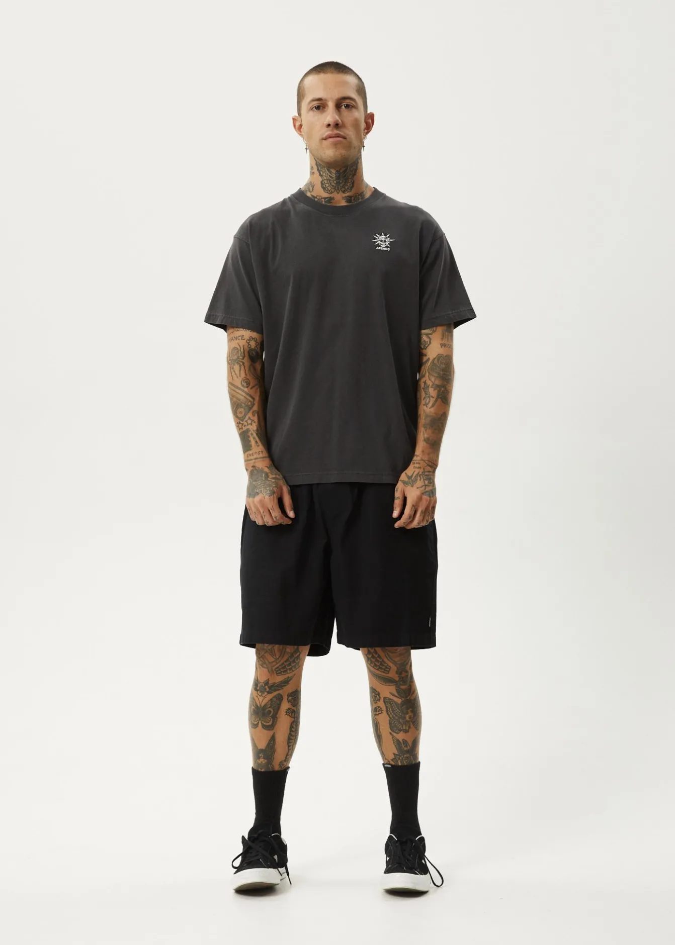 T-Shirts<Afends Graveyard - Boxy Tee Stone Black