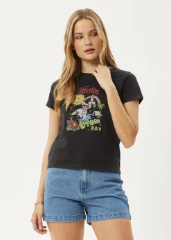Tees & Shirts<Afends Greetings  - Regular Tee Stone Black