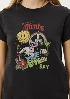 Tees & Shirts<Afends Greetings  - Regular Tee Stone Black