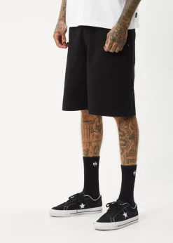 Shorts<Afends Harper  - Canvas Workwear Short 22" Black