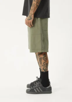 Shorts<Afends Harper  - Canvas Workwear Short 22" Olive