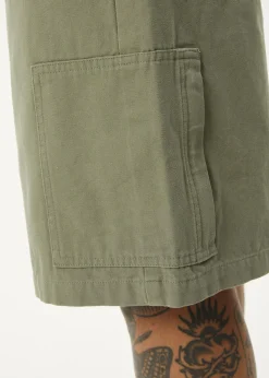 Shorts<Afends Harper  - Canvas Workwear Short 22" Olive