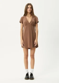 Dresses<Afends Hartley  - Mini Dress Cinnamon