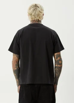 T-Shirts|Tees & Shirts<Afends Heavy Petal  - Heavyweight Boxy Tee Stone Black