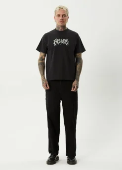 T-Shirts|Tees & Shirts<Afends Heavy Petal  - Heavyweight Boxy Tee Stone Black