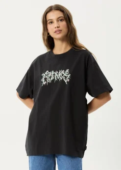 T-Shirts|Tees & Shirts<Afends Heavy Petal  - Heavyweight Boxy Tee Stone Black
