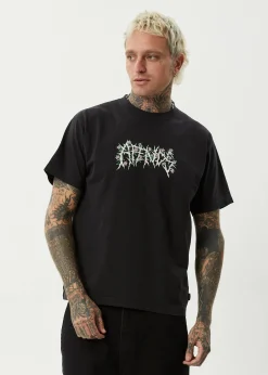 T-Shirts|Tees & Shirts<Afends Heavy Petal  - Heavyweight Boxy Tee Stone Black