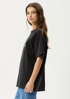 T-Shirts|Tees & Shirts<Afends Heavy Petal  - Heavyweight Boxy Tee Stone Black