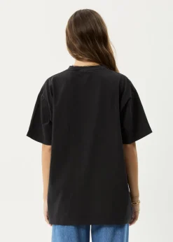 T-Shirts|Tees & Shirts<Afends Heavy Petal  - Heavyweight Boxy Tee Stone Black