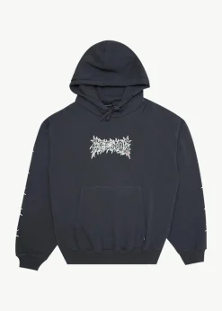 Sweaters & Hoodies|Outerwear<Afends Hidden  - Boxy Hoodie Charcoal