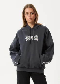 Sweaters & Hoodies|Outerwear<Afends Hidden  - Boxy Hoodie Charcoal