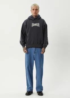 Sweaters & Hoodies|Outerwear<Afends Hidden  - Boxy Hoodie Charcoal