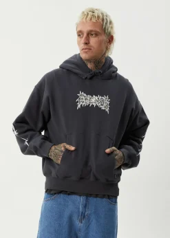 Sweaters & Hoodies|Outerwear<Afends Hidden  - Boxy Hoodie Charcoal
