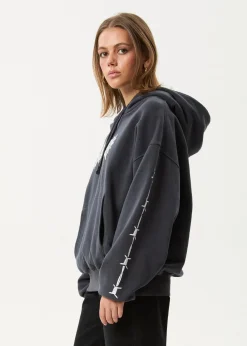 Sweaters & Hoodies|Outerwear<Afends Hidden  - Boxy Hoodie Charcoal