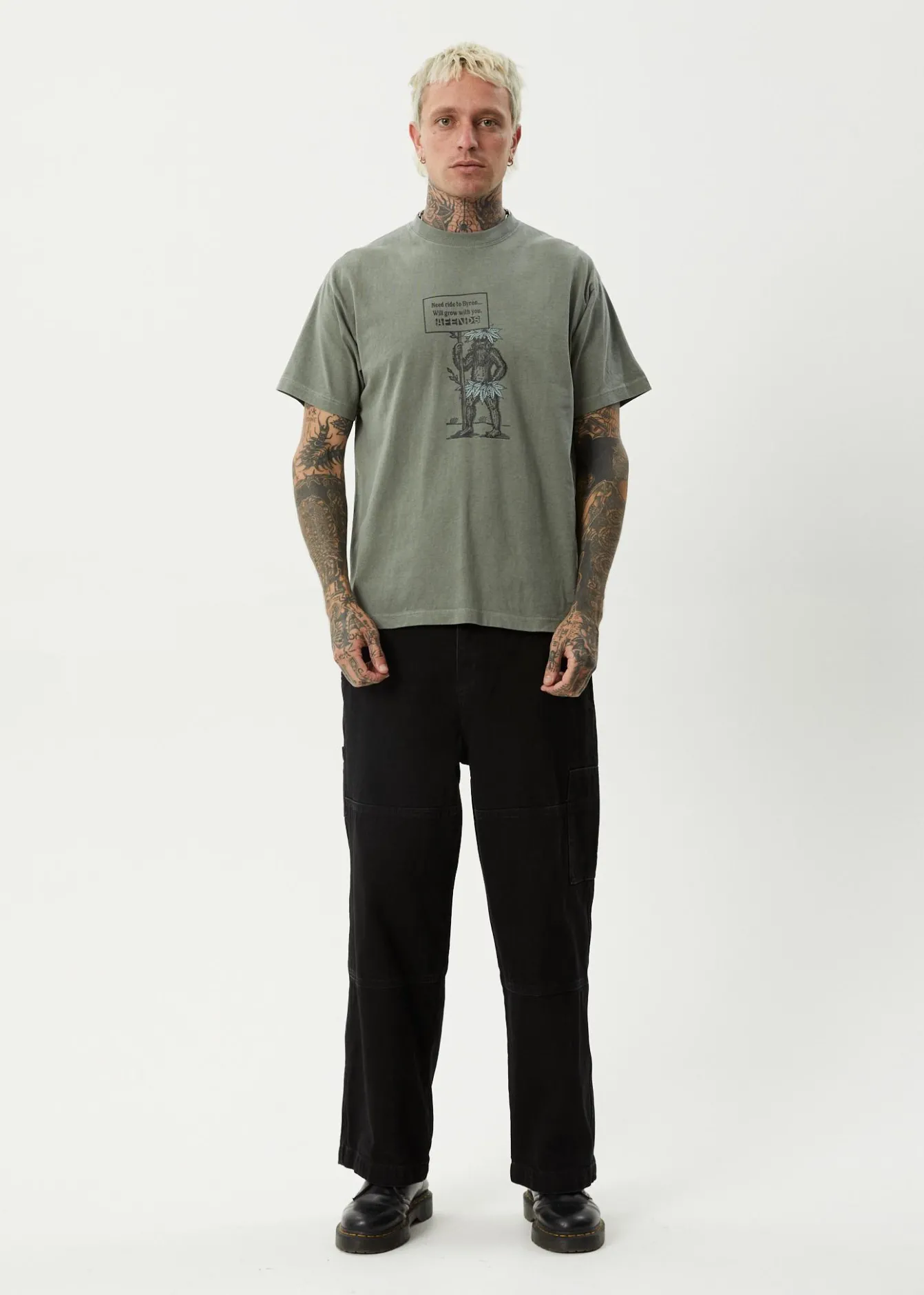 T-Shirts<Afends Hitching - Boxy Tee Washed Sycamore