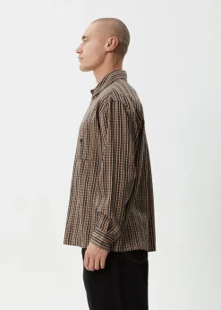 Long Sleeve|Shirts<Afends Hometown  - Long Sleeve Shirt Coffee