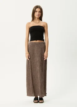 Skirts<Afends Hometown  - Seersucker Maxi Skirt Coffee