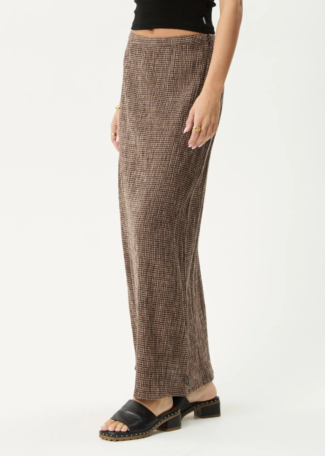 Skirts<Afends Hometown - Seersucker Maxi Skirt Coffee