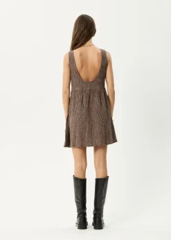 Dresses<Afends Hometown Jesse  - Seersucker Mini Dress Coffee