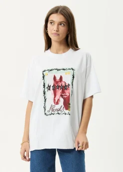 Tees & Shirts<Afends Horsegirl  - Oversized Tee White