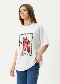 Tees & Shirts<Afends Horsegirl  - Oversized Tee White
