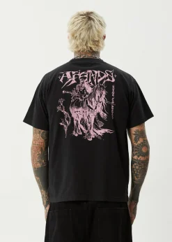 T-Shirts<Afends Horsey  - Boxy Tee Stone Black