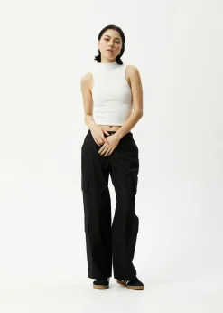 Essentials|Sleeveless<Afends Iconic  - Rib High Neck Tank Off White