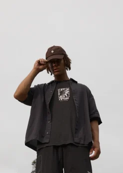 Shirts<Afends Intergalactic  - Short Sleeve Shirt Black Stripe