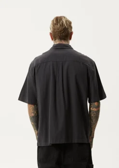 Shirts<Afends Intergalactic  - Short Sleeve Shirt Black Stripe