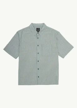Shirts|Tees & Shirts<Afends Intergalactic  - Short Sleeve Shirt Emerald Stripe