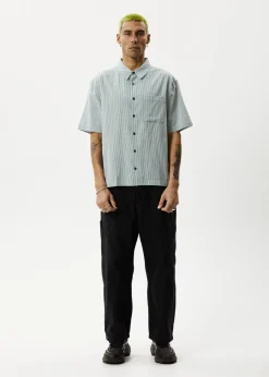 Shirts|Tees & Shirts<Afends Intergalactic  - Short Sleeve Shirt Emerald Stripe