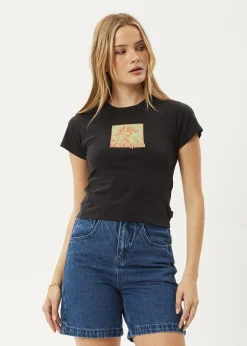 Tees & Shirts<Afends Ivy  - Recyled Baby Tee Stone Black