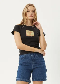 Tees & Shirts<Afends Ivy  - Recyled Baby Tee Stone Black