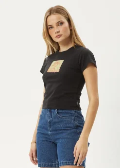 Tees & Shirts<Afends Ivy  - Recyled Baby Tee Stone Black