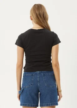 Tees & Shirts<Afends Ivy  - Recyled Baby Tee Stone Black