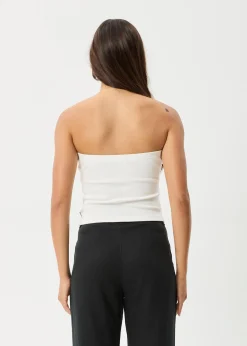 Sleeveless|Essentials<Afends Jamie  - Rib Tube Top White