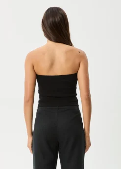 Sleeveless|Essentials<Afends Jamie  - Rib Tube Top Black