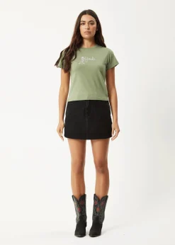 Tees & Shirts<Afends Karlee  -  Baby Tee Oil Green