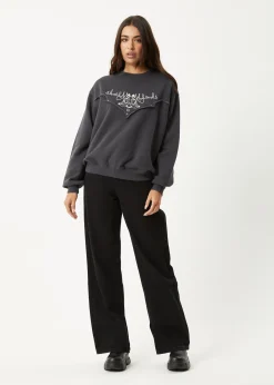 Outerwear<Afends Karlee  -  Crew Neck Jumper Charcoal