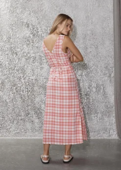 Dresses<Afends Kayla  - Check Maxi Dress Pink Check