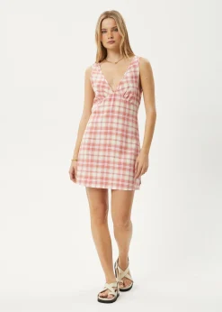 Dresses<Afends Kayla  - Check Mini Dress Pink Check